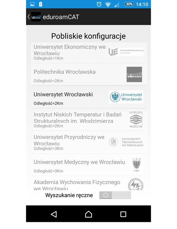 Eduroam - konfiguracja pod Android